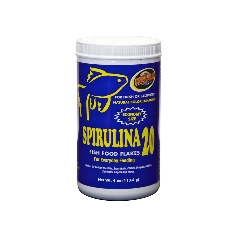 Zoo Med Spirulina 20 Flakes Fish Food 1ea/4 oz