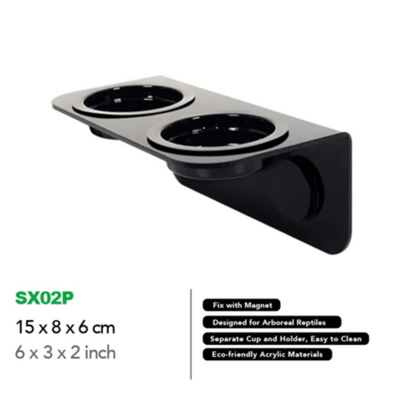 ReptiZoo Magnetic Gecko Ledge – 5 Options Single Acrylic Black