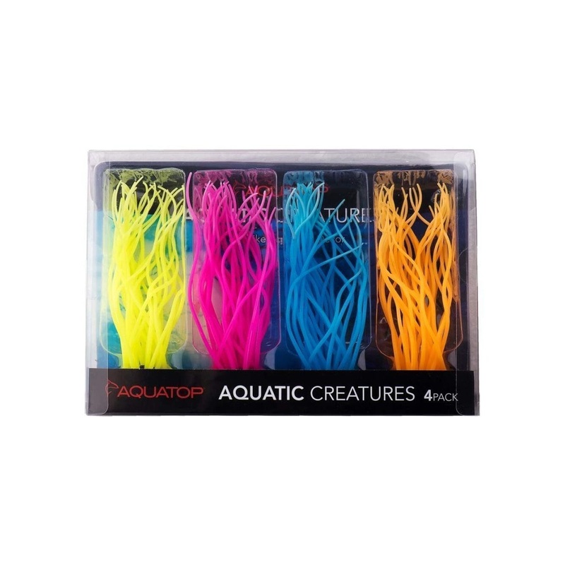 Aquatop Silicon Anemone Aquarium Plant Assorted 4 pk (ATP plnt sil sea anemone 4pk)