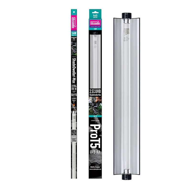 Arcadia Pro T5 UVB Max Kit, ShadeDweller, 2.5% UVB, 14 Watt (UK)