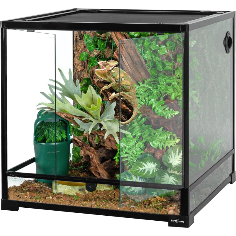 60 Gallon Reptile Tank 24x24x24inch Front Opening Terrarium With Double Hinge Door RK242424