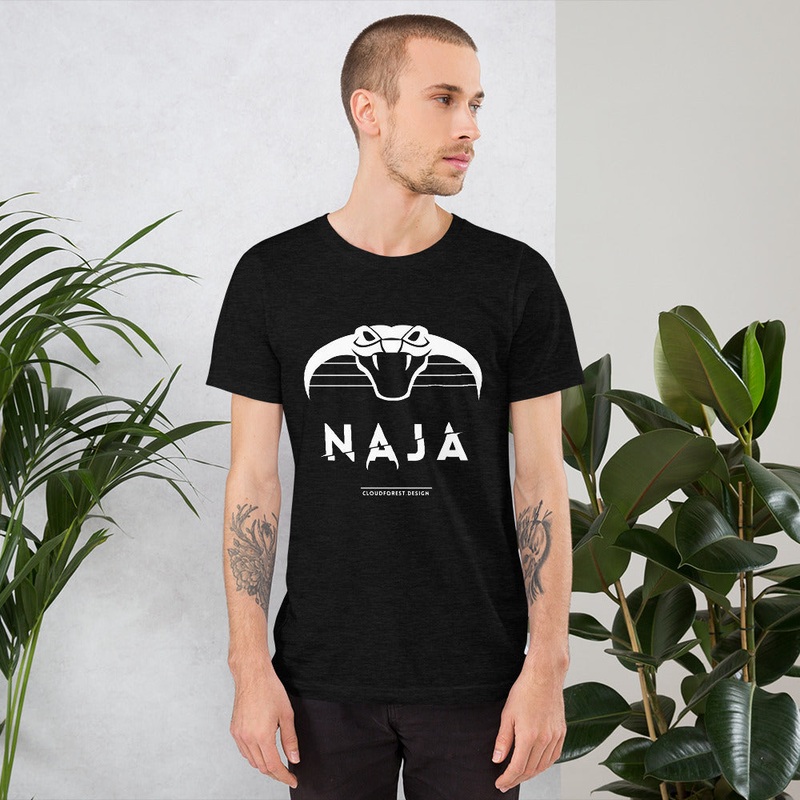 Naja Cobra Graphic Short-Sleeve Unisex T-Shirt Black Heather XS