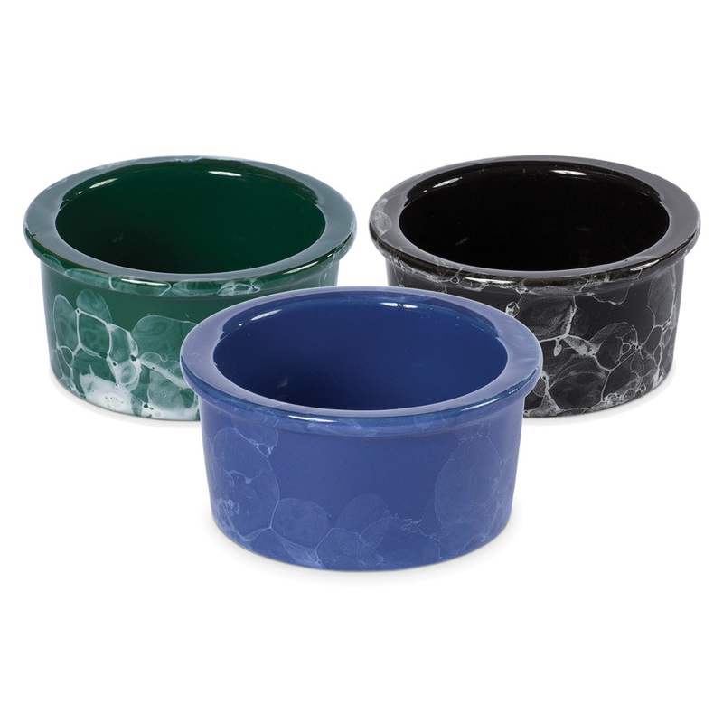 Ceramic Water Dish – Colored 4″