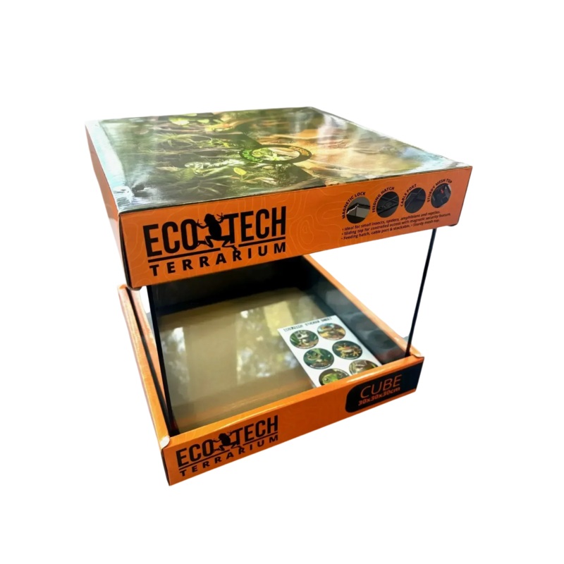 Eco Tech Glass Reptile Terrarium Tank 30 x 30 x 30cm