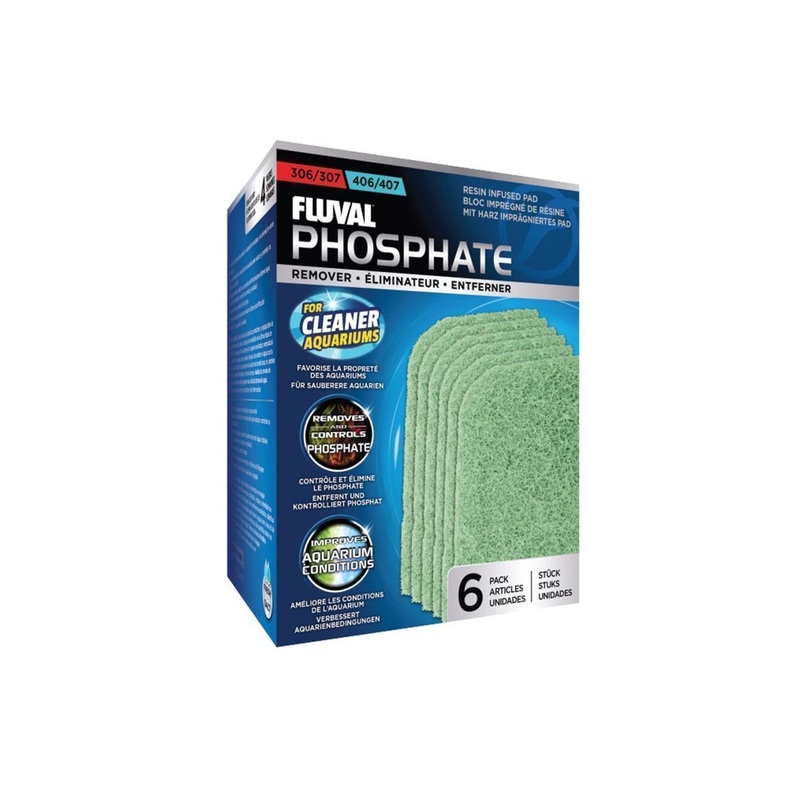 Fluval 306/307/406/407 Phosphate Remover Pad, 6pk