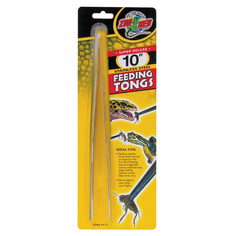 Zoo Med 25cm Stainless Steel Tongs Straight