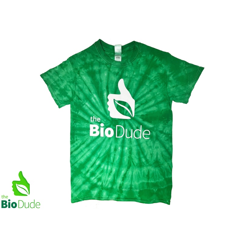 Bio Dude Tie Dye T-Shirt  – Dark Green Small