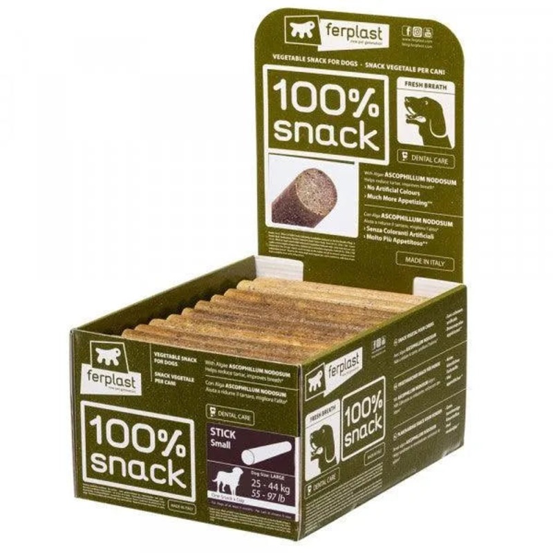 100% Snack Dog Round Sticks Large (40) Bad Breath