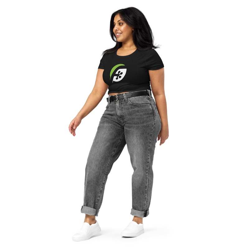 FrogDaddy “F” Logo Black Womens Crop Tee XS/SM
