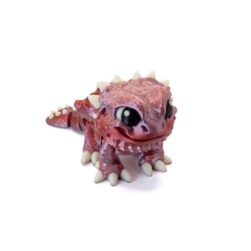 3D Printed Red Chibi Bearded Dragon – Large 3D Printed Red Chibi Bearded Dragon – Large