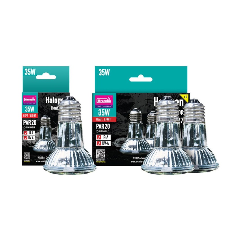 Arcadia Mini Halogen Flood Lamp, 35w, Twin Pack