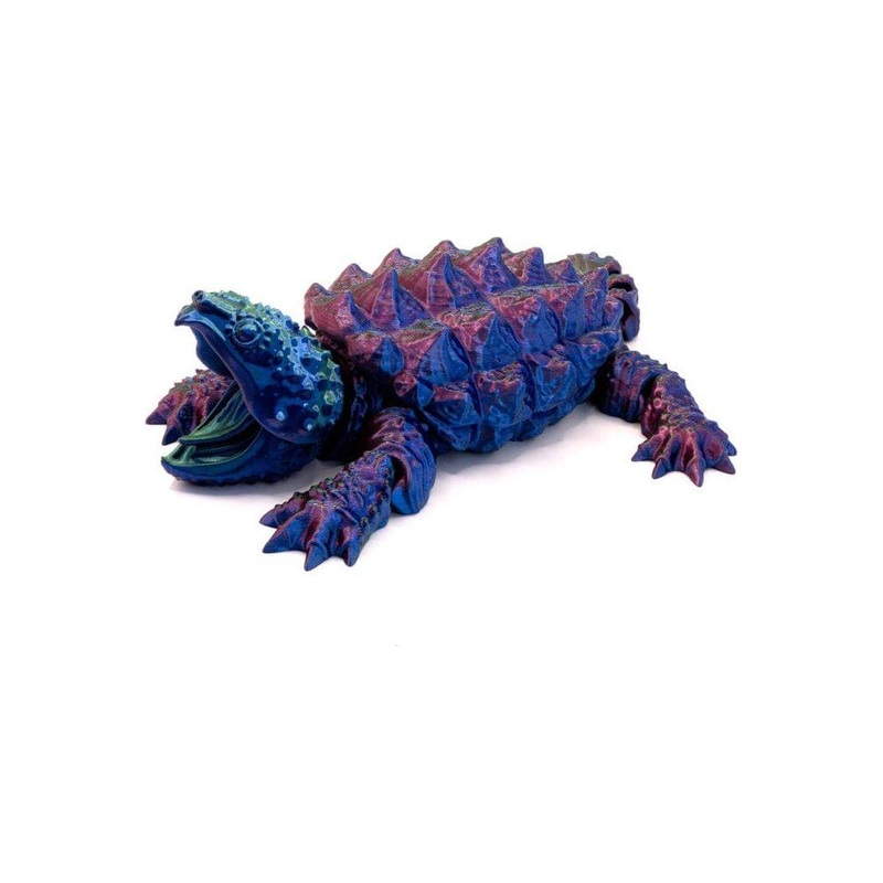 3D Printed Multi-Color Snapping Turtle – Large 3D Printed Multi-Color Snapping Turtle – Large