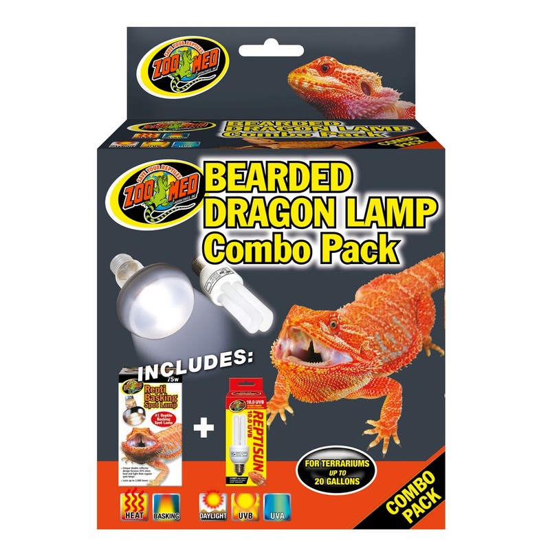 Zoo Med Bearded Dragon Combo Pack – 75W Basking + 10.0 Mini UVB