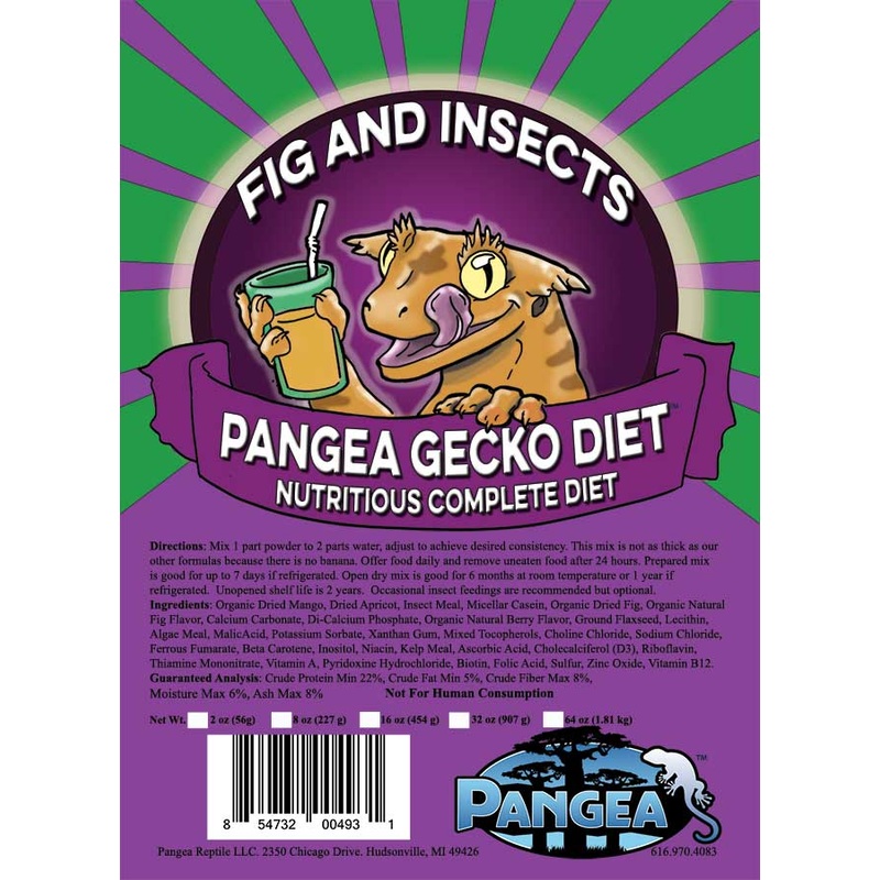 Pangea Gecko Diet Fig & Insects PURPLE 2 oz