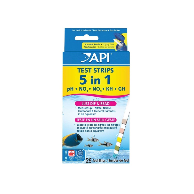 API 5-in-1 Freshwater Aquarium Test Strip, 25ct