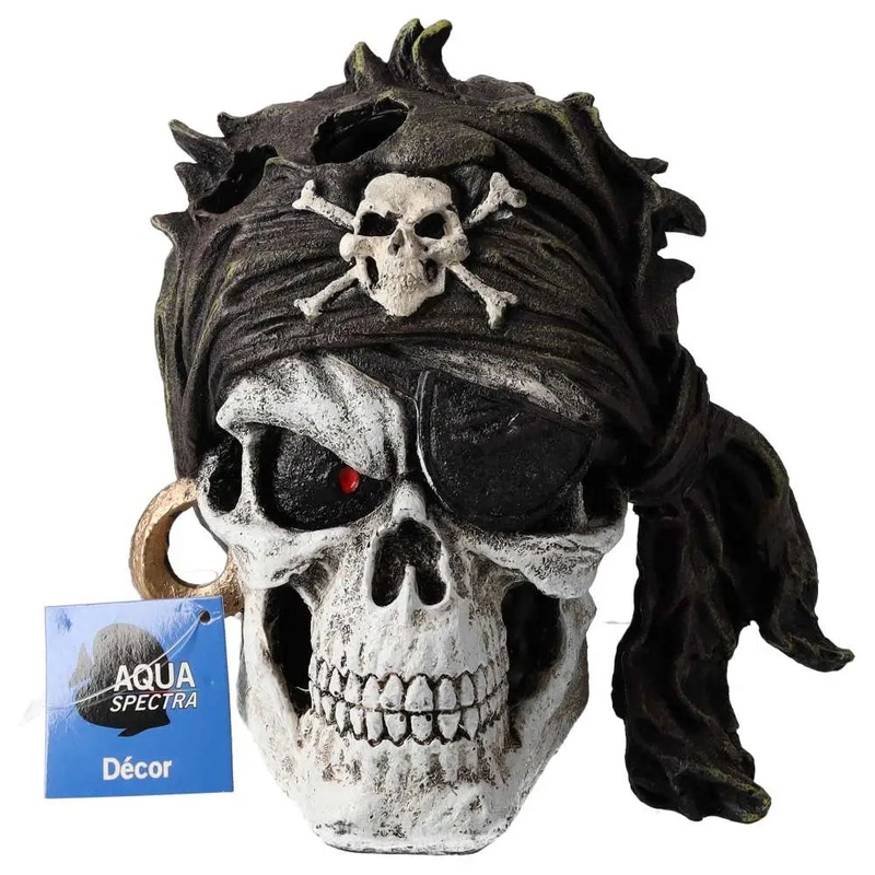 AquaSpectra Pirate Skull Black Bandana 17.5×15.5x18cm