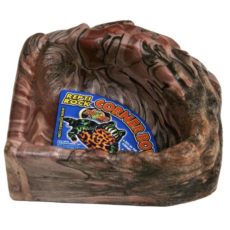 Zoo Med Repti-Rock Corner Bowl Small (5″ x5″ x 1.5″)