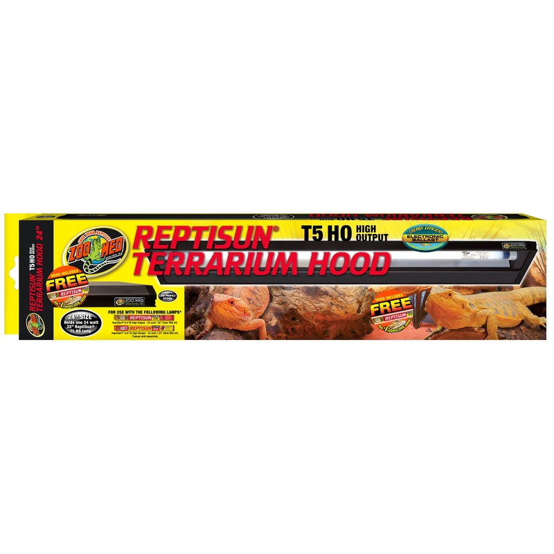 Zoo Med Reptisun T5-HO Terrarium Hood Reptile Lighting with tubes 14″ LF-70
