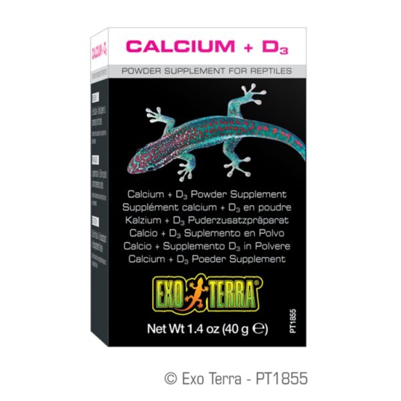 Exo Terra Calcium + D3 Powder Supplement PT1855 40g