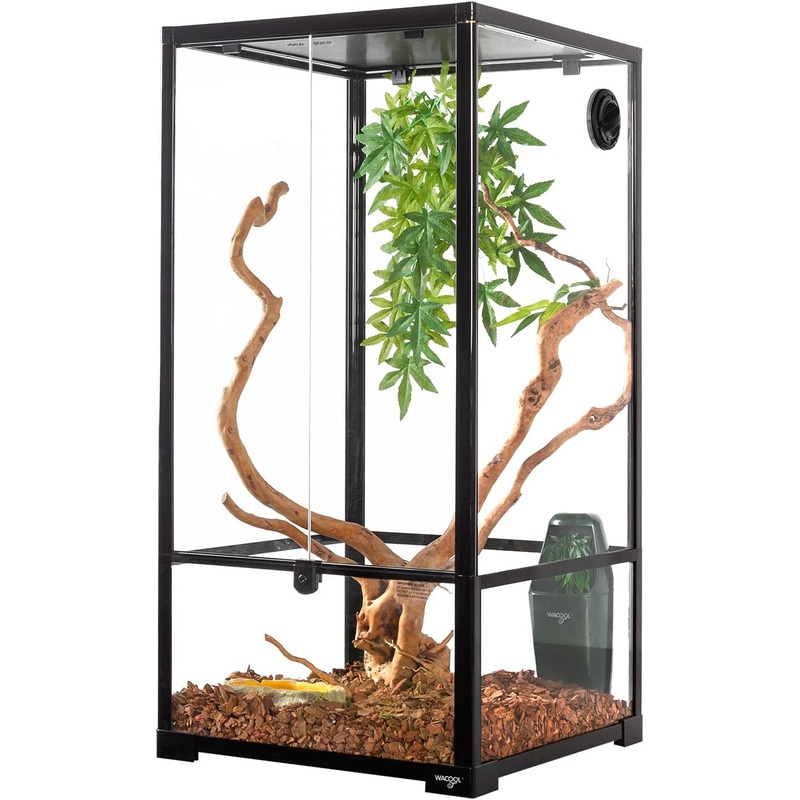 48 Gallon 18″ x 18″x 36″ Vertical Reptile Terrarium , Front Opening Glass Reptile Cage for Chameleon Iguana RK454590 18 x 18 x 36inches