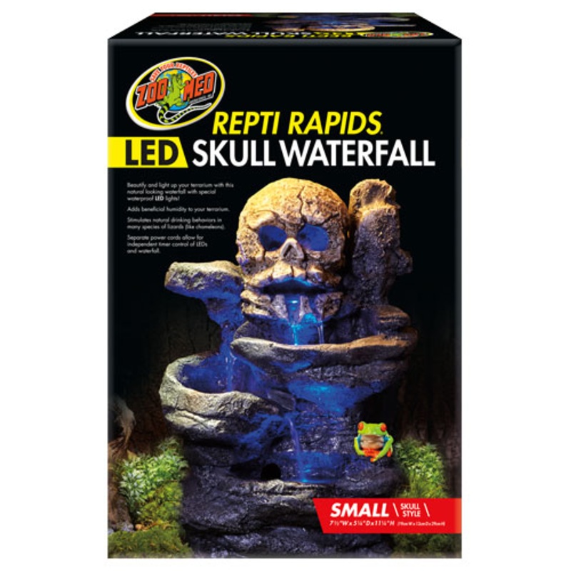 Zoo Med Repti Rapids LED Waterfall – Skull Small (7.5″x 5.25″x 11.25″ H)