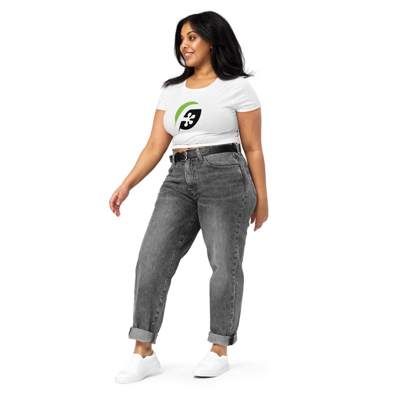 FrogDaddy “F” Logo White Womens Crop Tee XS/SM