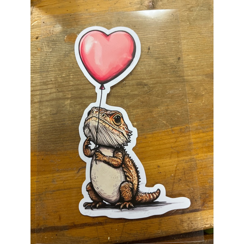 Beardie With Heart Balloon sticker