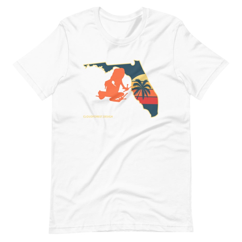 Florida Sunshine and Palm Tree Transporting Dart Frog Short-Sleeve Unisex T-Shirt White XS
