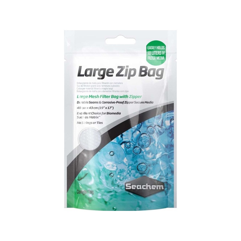 Seachem Laboratories Mesh Filter Bag with Zipper White 1ea/19 In X 17 in, Large-Mesh