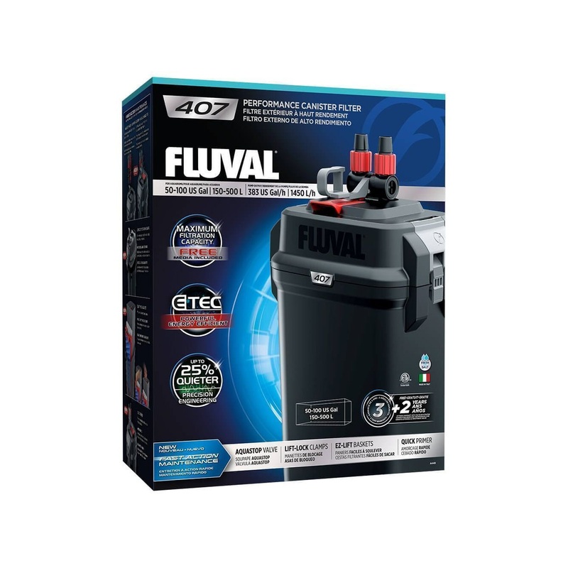 Fluval 407 External Filter 120Vac, 60Hz (50-100gal)
