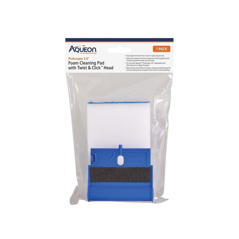 Aqueon ProScraper 3.0 Foam Cleaning Pad with Twist & Click Head